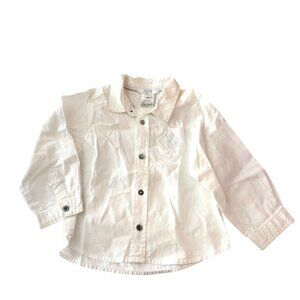 Jacadi Paris Boys Button Down Shirt Cotton White 18M